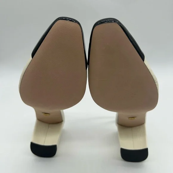 Veronica Beard Cecile Slingback 60 Ivory Croc Black Cap Toe Heels 8.5 New In Box - Picture 9 of 12